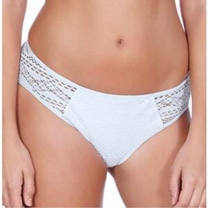 Freya WHITE Sundance Crochet Brief Bikini Swim Bottom, L Large